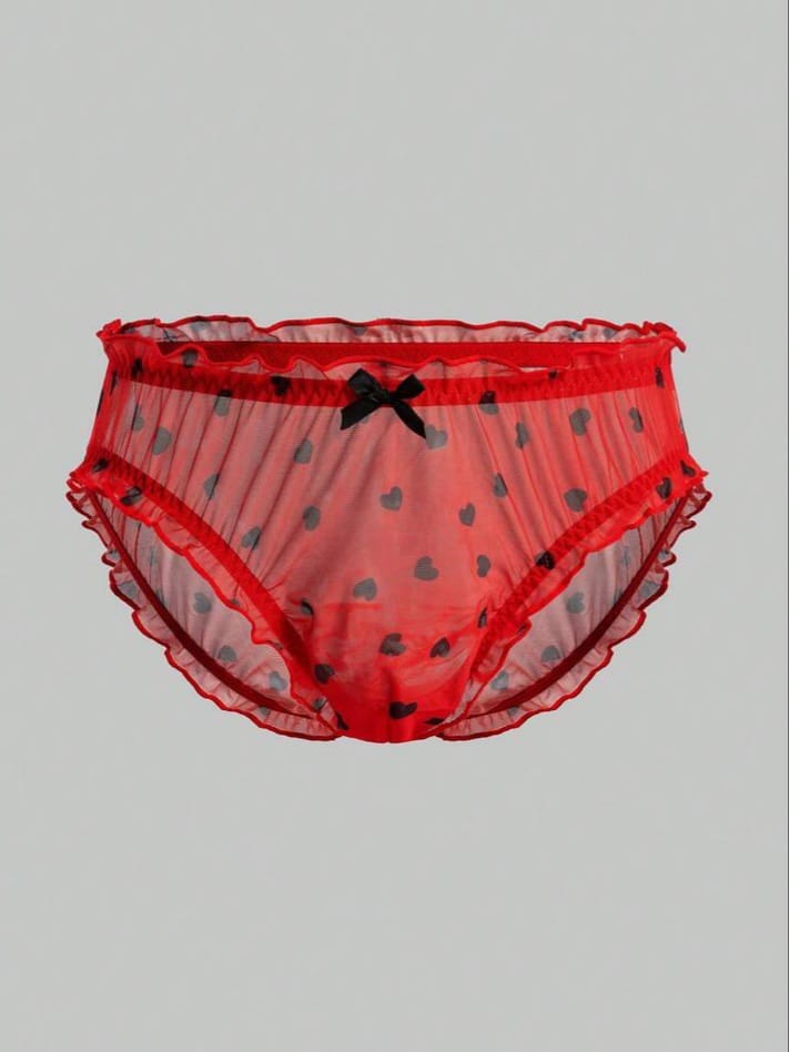 FANDY Men's Heart Pattern Comfortable Briefs Underwear